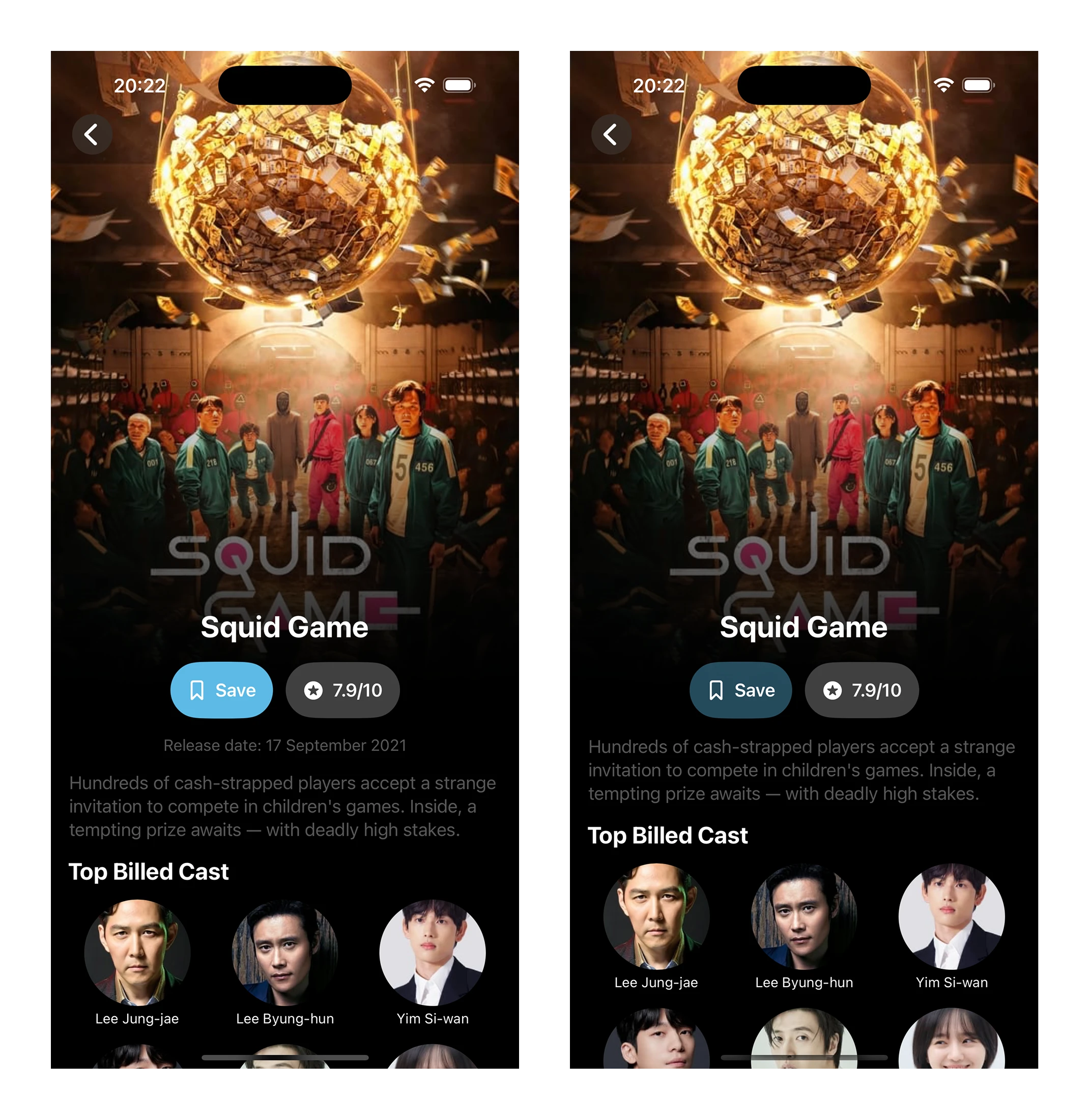 Figma design vs iOS Screenshot